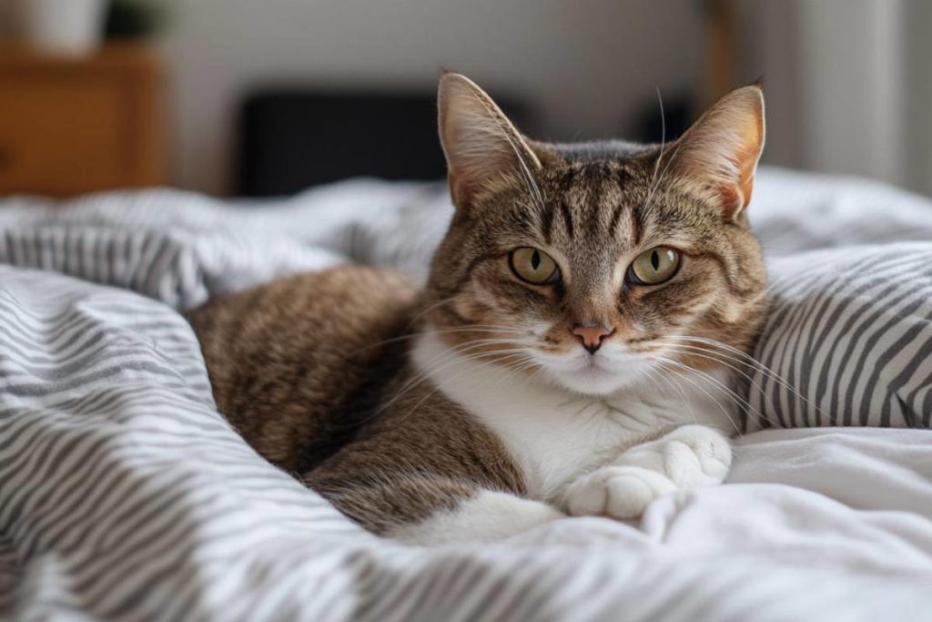 chat adulte bicolore