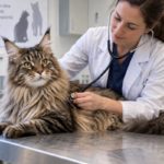 chat maine coon chez le vétérinaire